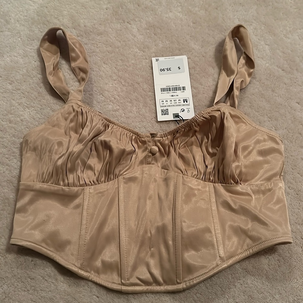 Never worn Zara corset with boning